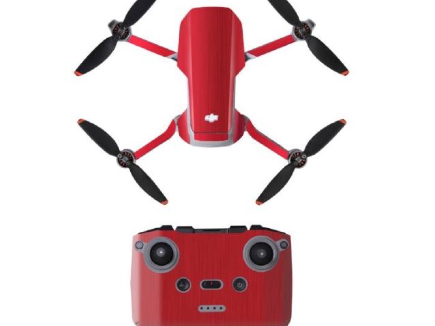 Červený polep na dron a ovladač DJI Mini 2