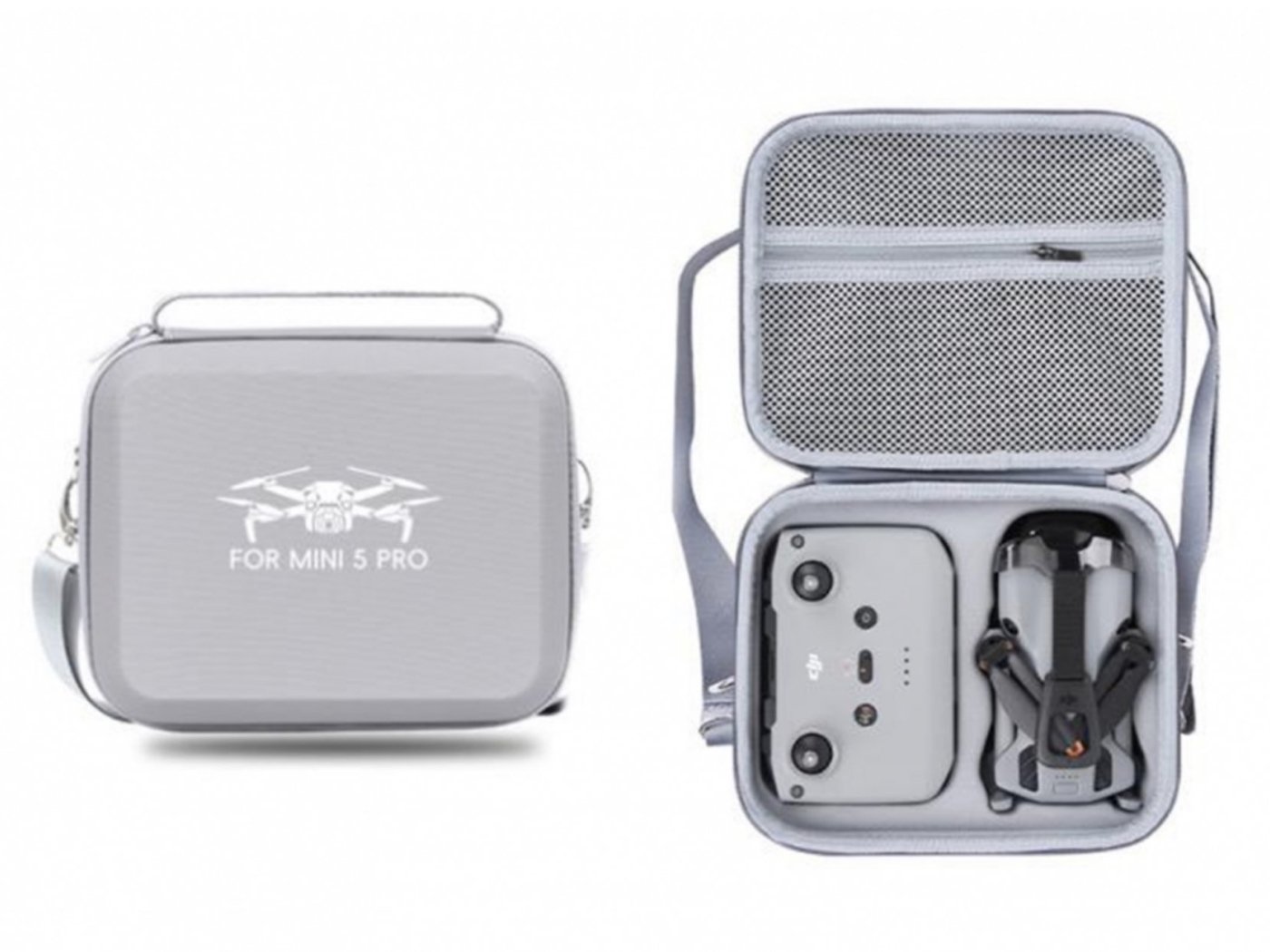 PU pouzdro na rameno na dron DJI Mini 5 Pro (DJI RC-N3) - šedé