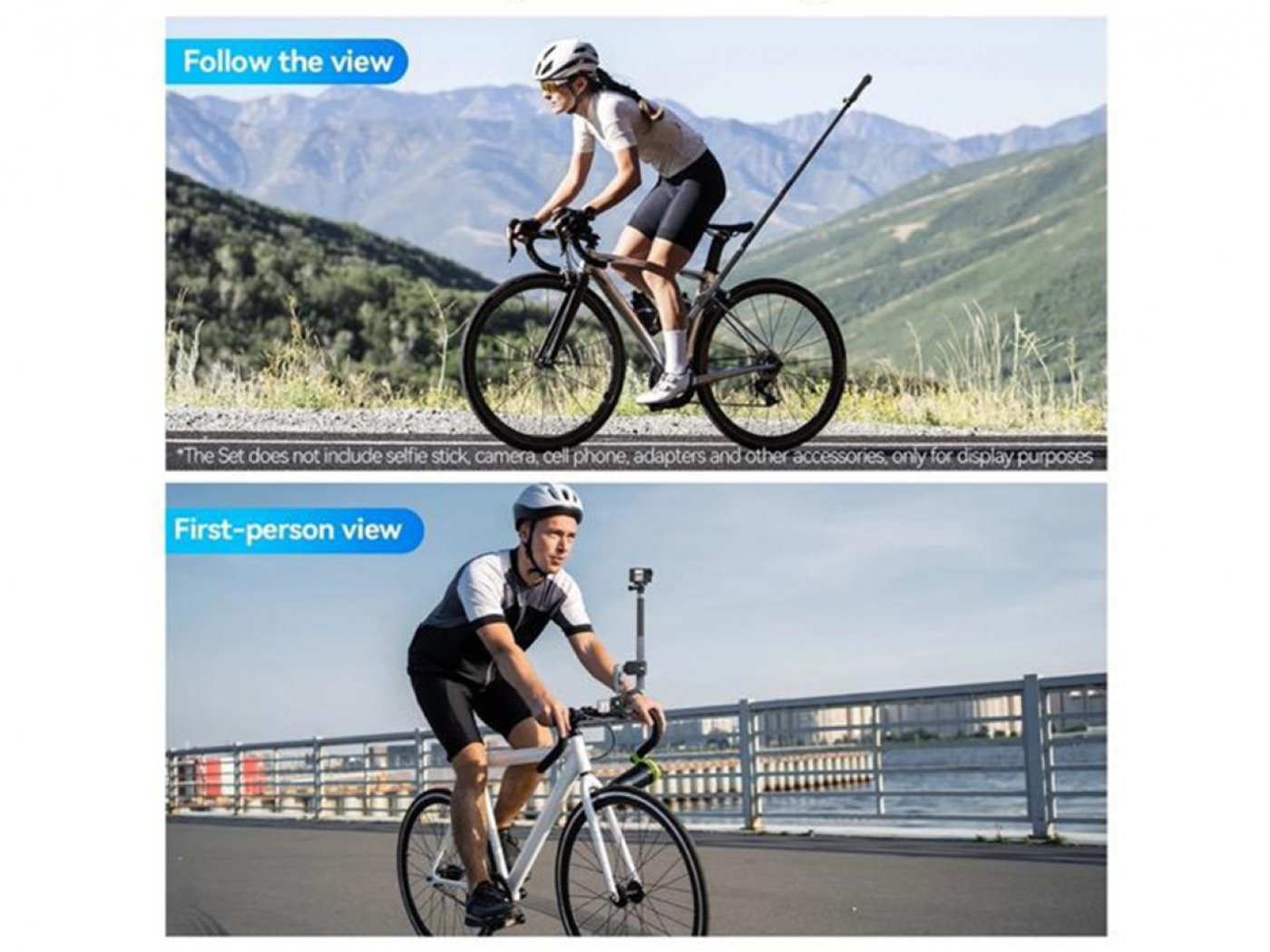 Dvojitý držák na kolo pro akční kameru