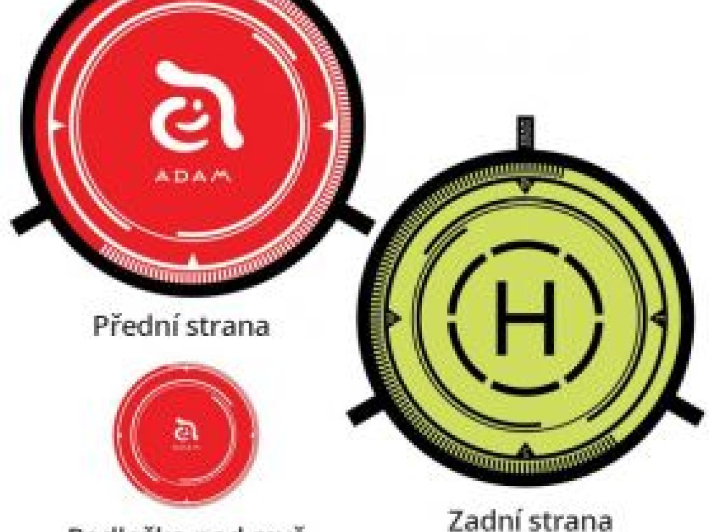 Přistávací plocha pro drony s blikajícím LED 55 cm - červená/žlutá + stolní podložka 19 cm Adam FLEET