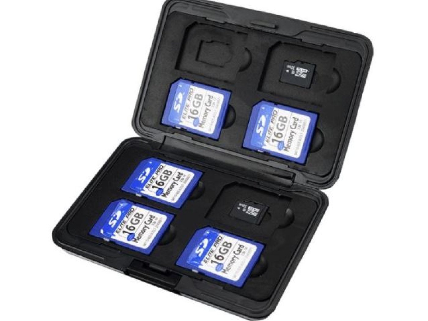 Černé mini pouzdro na paměťové karty