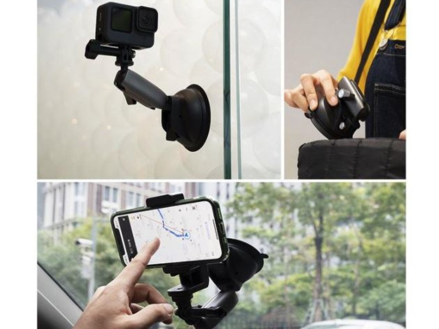 Držák akční kamery s přísavkou