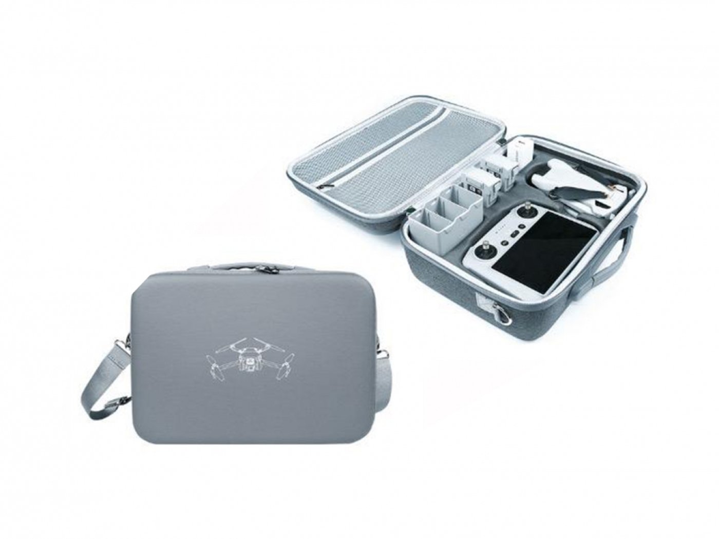Šedé pouzdro s popruhem přes rameno na dron DJI Mini 3 / Mini 3 Pro