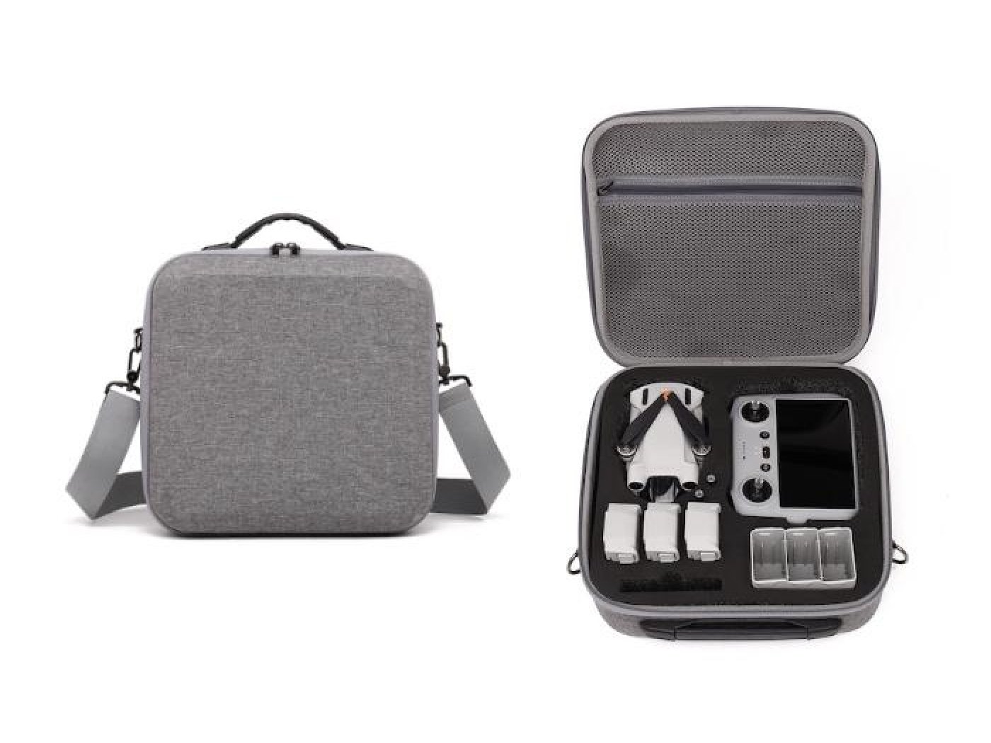 Šedé nylonové pouzdro s popruhem na dron DJI Mini 3 / Mini 3 Pro