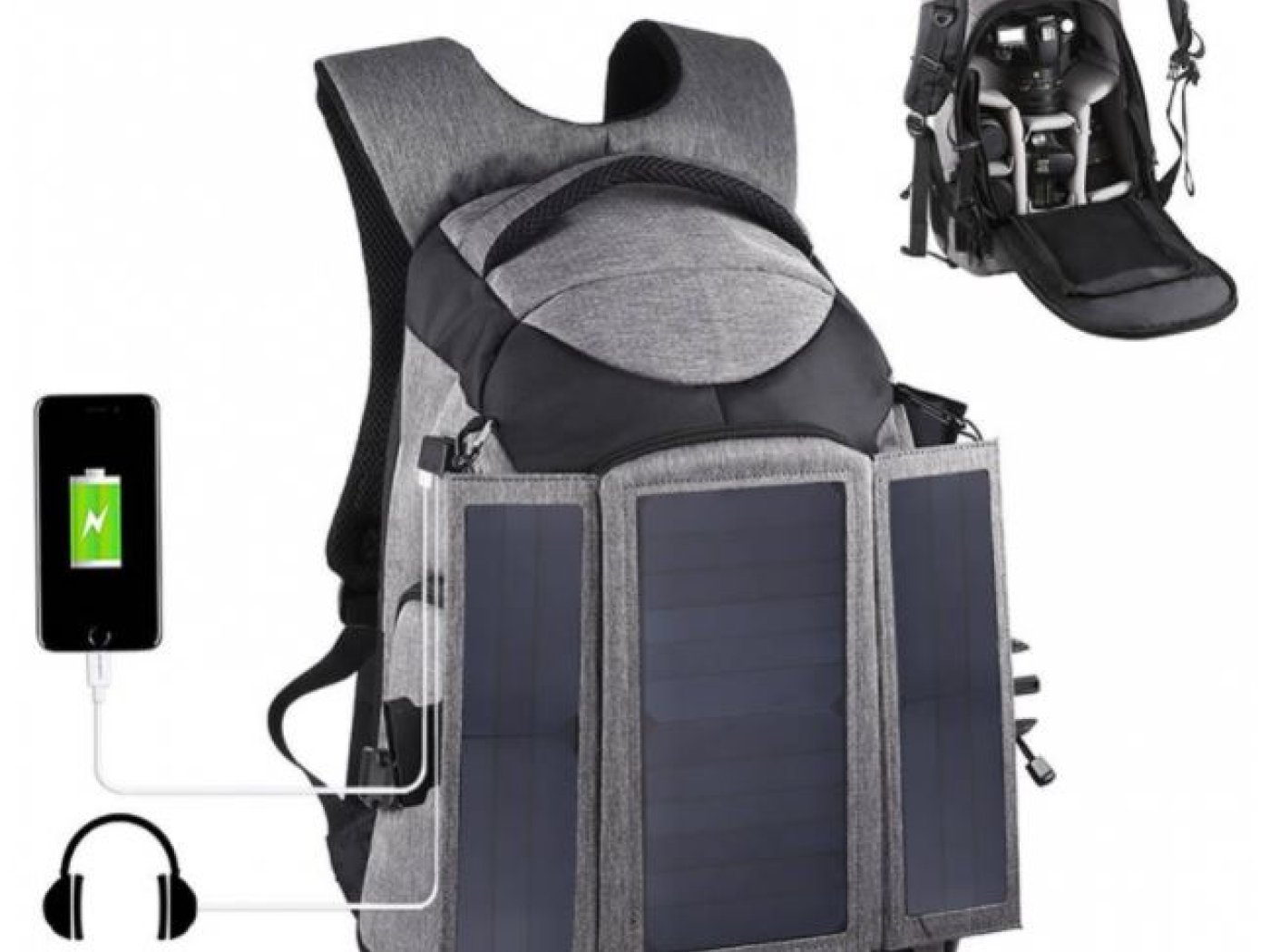 Fotobatoh se solárním panelem