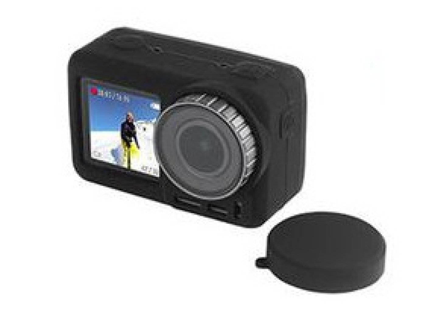 Silikonový obal s krytkou objektivu na DJI Osmo Action - černý