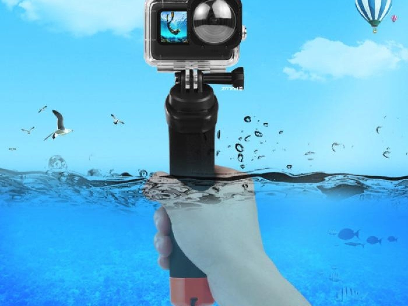 Rukojeť s poutkem na akční kameru