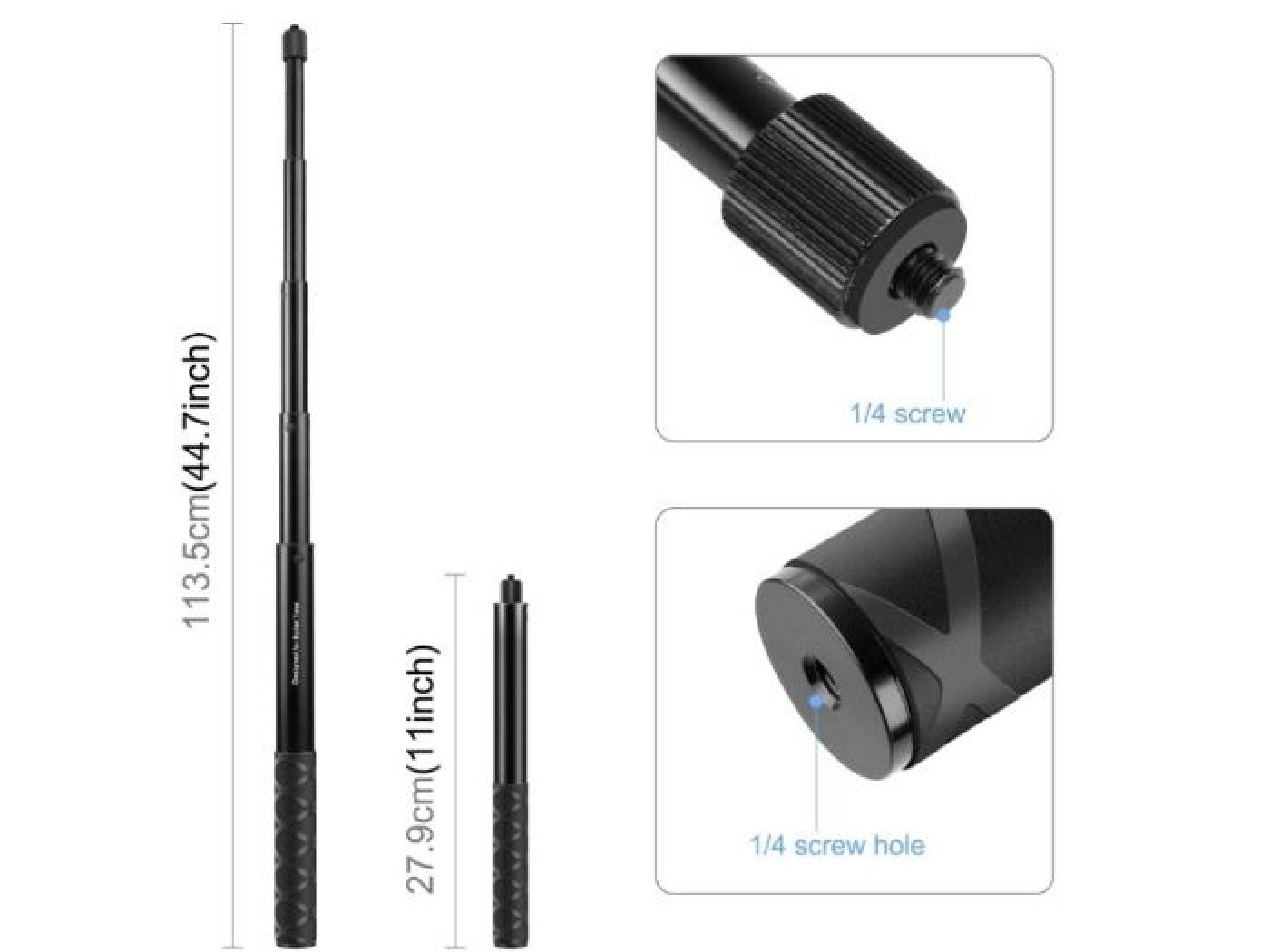 Prodlužující selfie tyč na kameru Insta360 (110 cm)