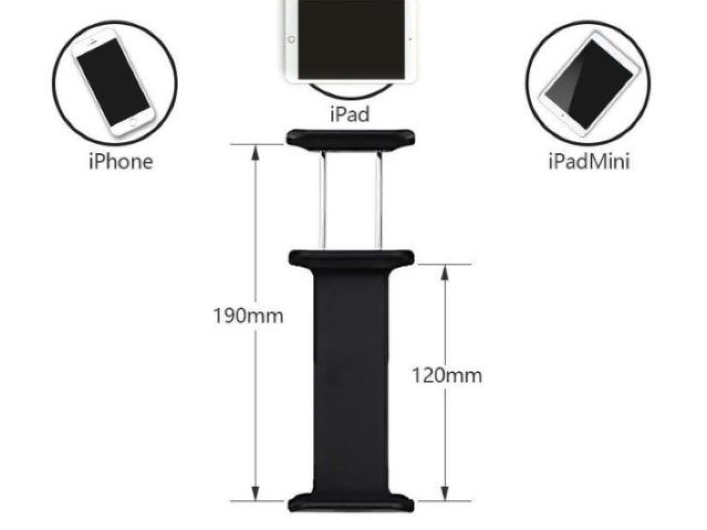 Držák tabletu na ovladač DJI Mavic Pro / 2 / Air / Mini / SE / Spark (natažení pružiny do 19cm)