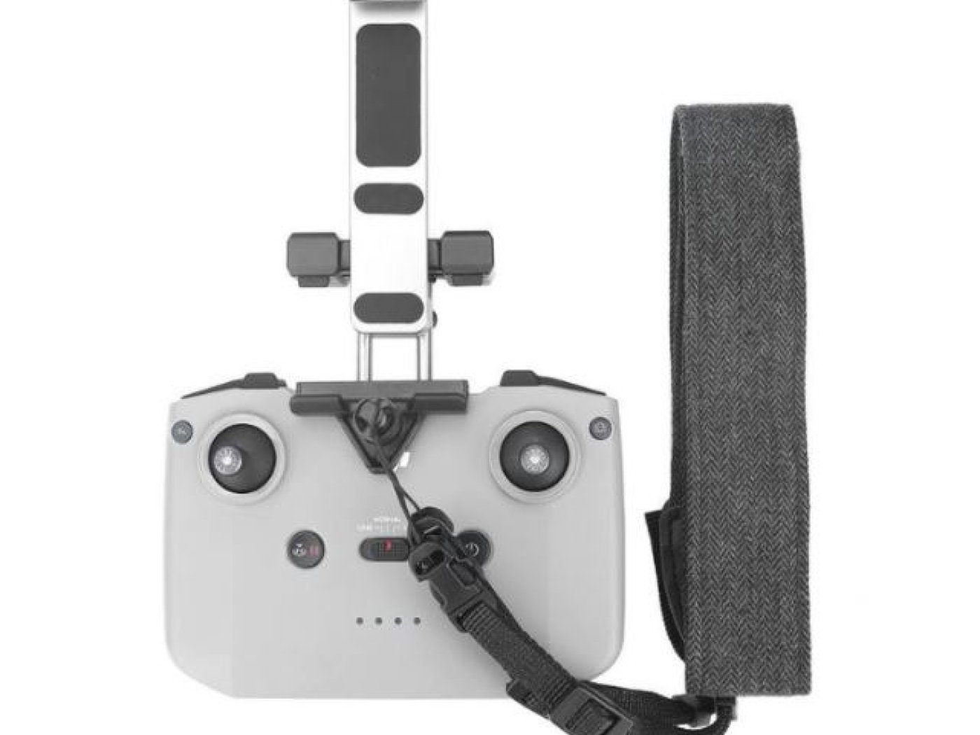 Hliníkový držák tabletu s popruhem na dálkový ovladač (natažení pružiny do 16,5cm)