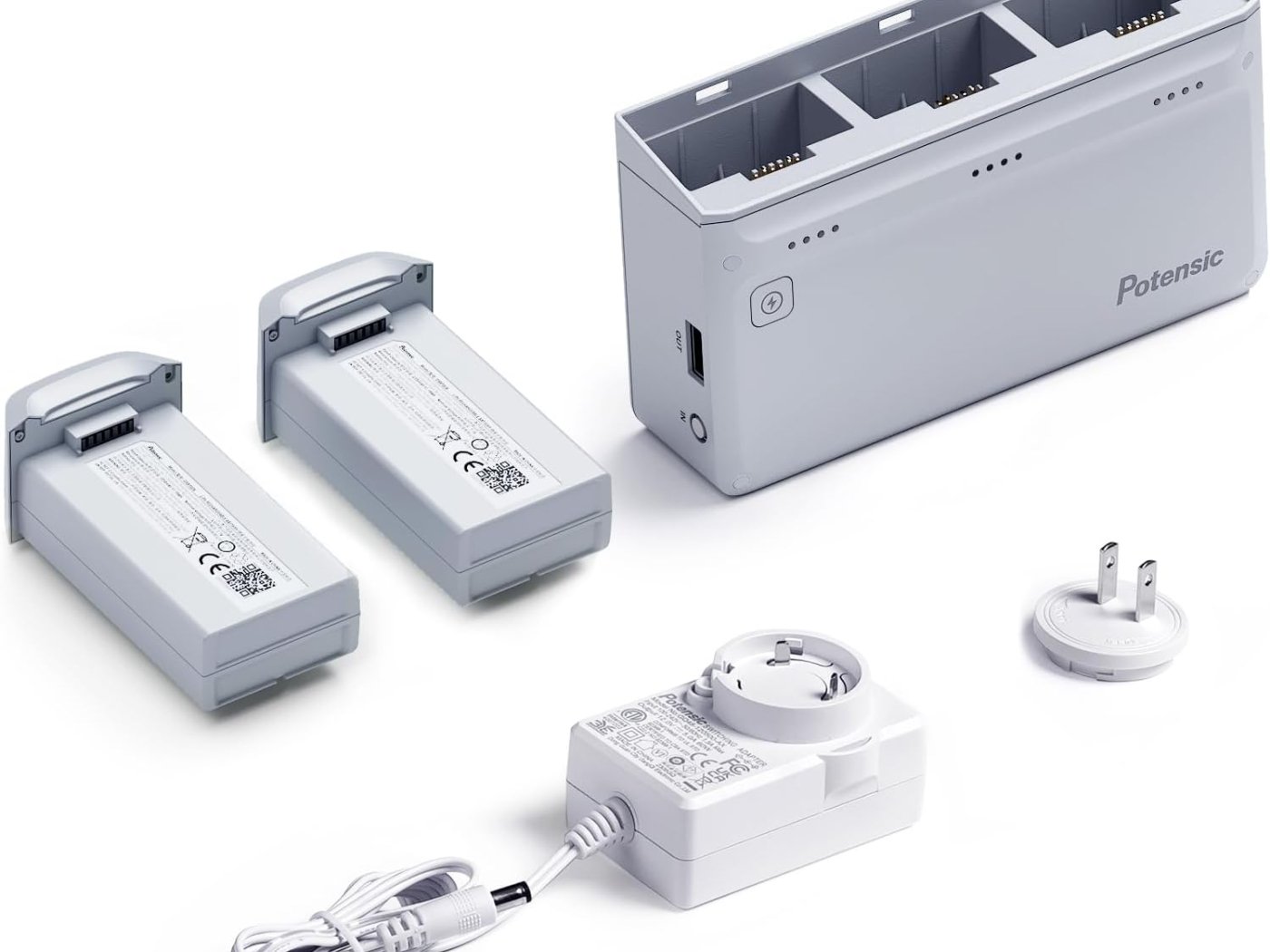 Potensic rychlonabíjecí stanice 60W More Power na tři baterie pro Atom 4K + adaptér + 2 baterie