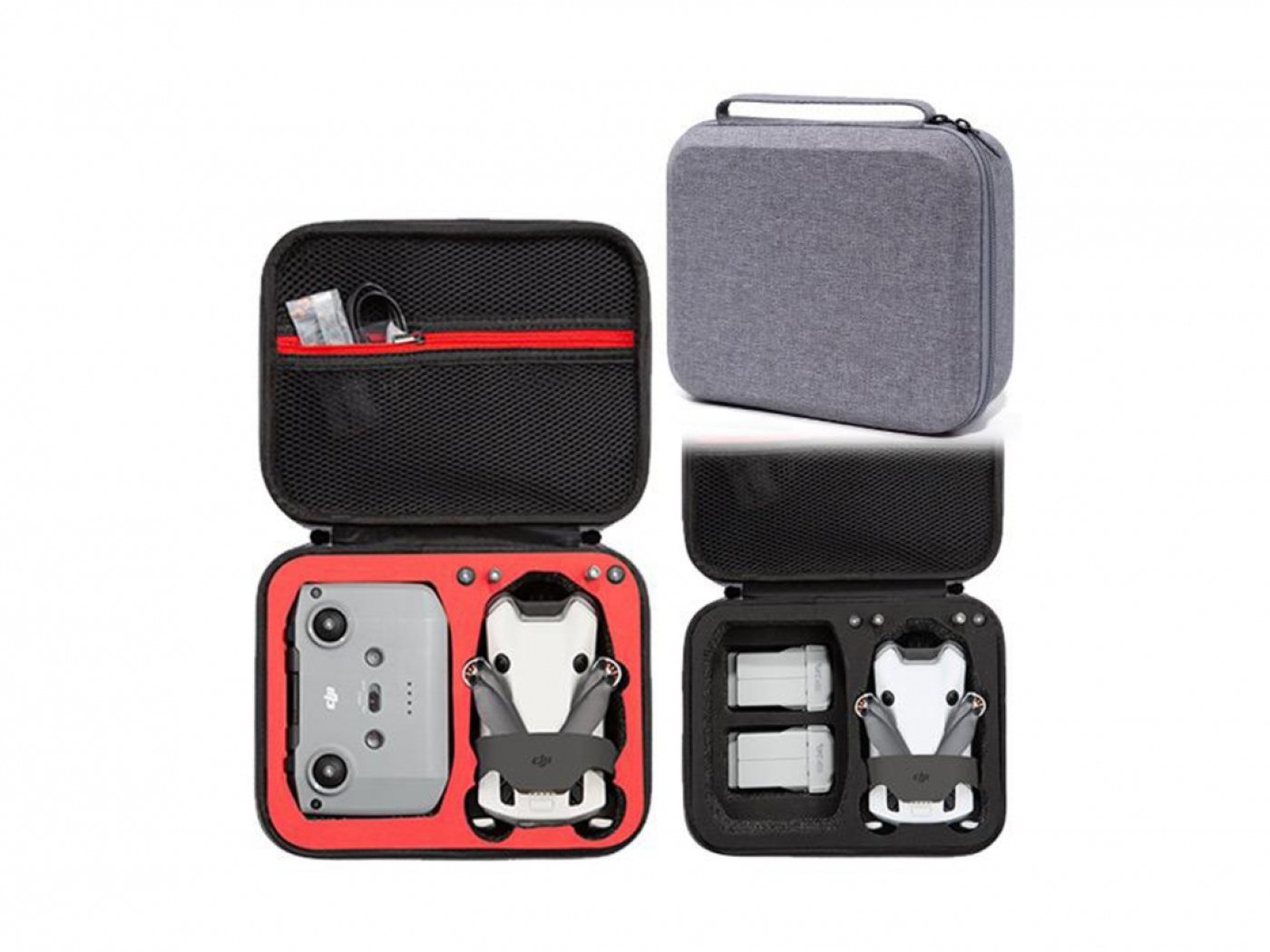 Šedé přepravní pouzdro na dron DJI Mini 4 Pro + RC-N2
