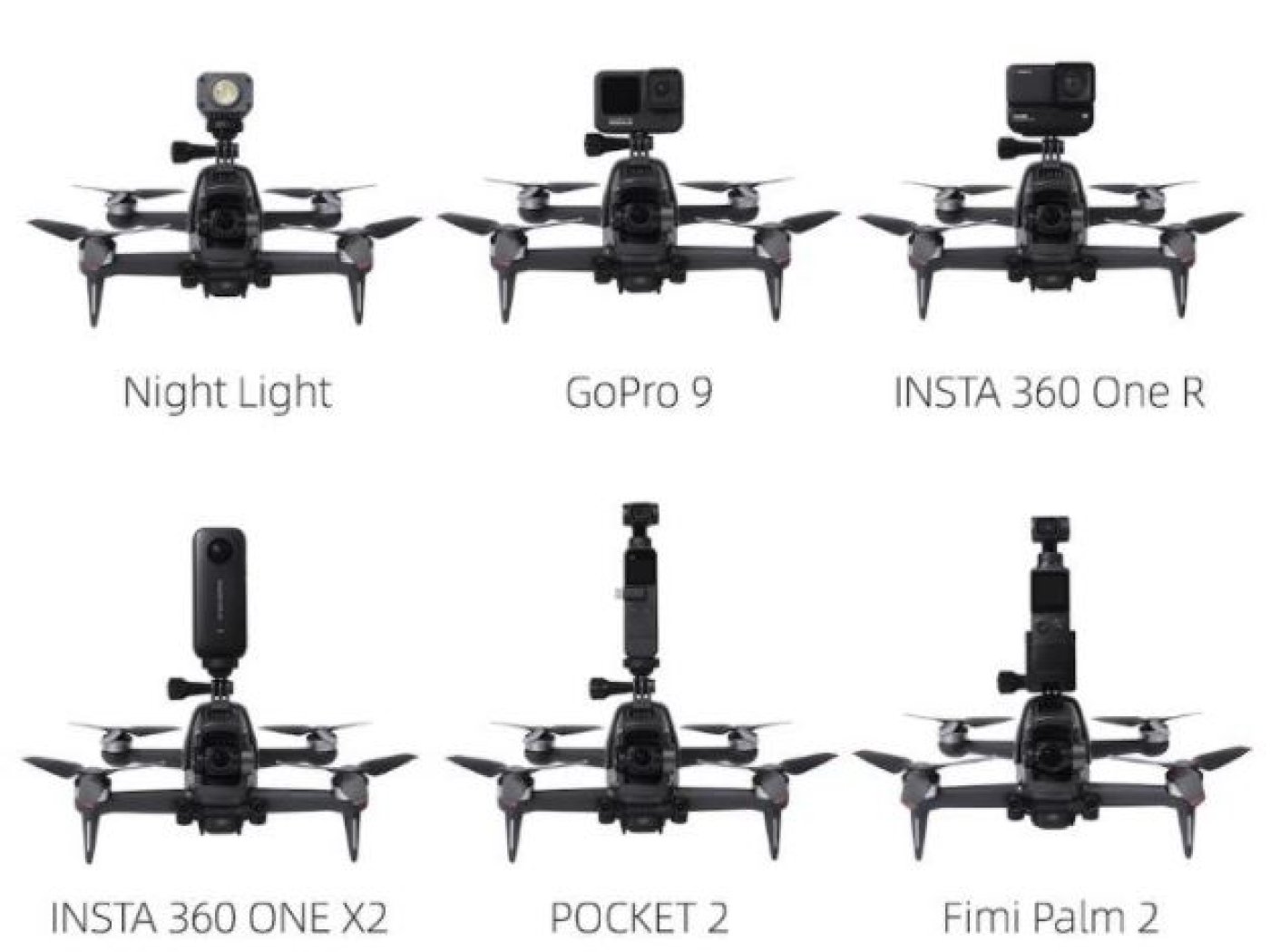 Držák akční kamery na DJI FPV závodní dron