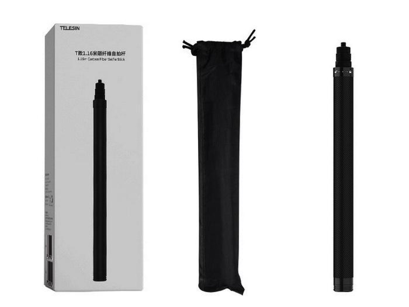 Prodlužující selfie tyč na akční kameru (116cm)