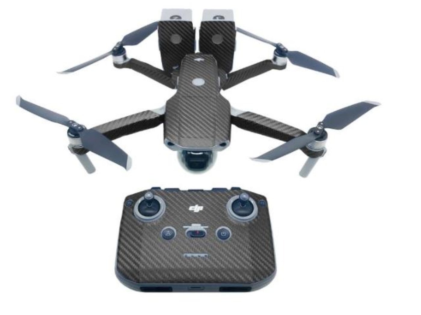 Sada nálepek v karbonovém designu na dron DJI Mavic Air 2 (černá)