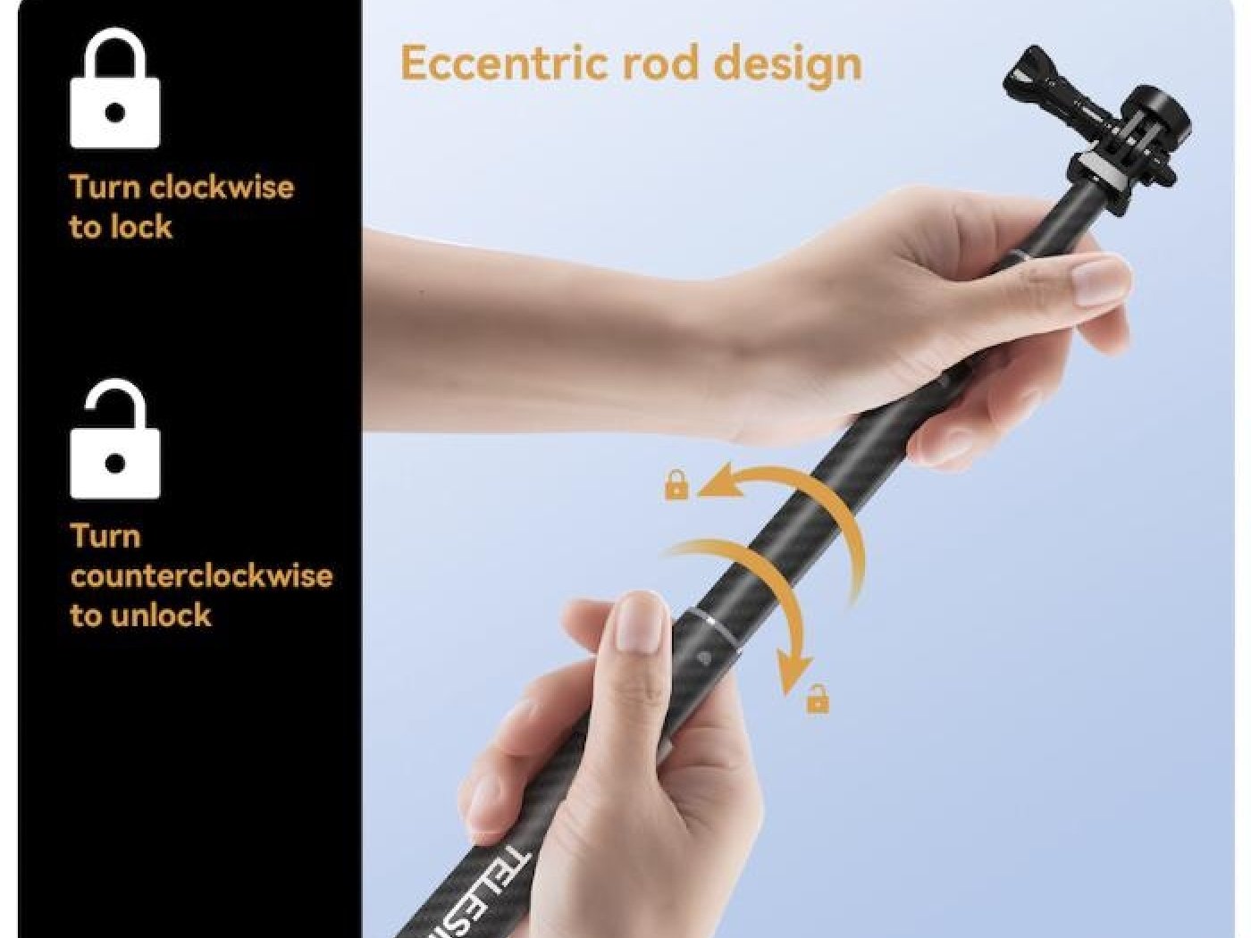 Prodlužující selfie tyč na akční kameru (1,2m)