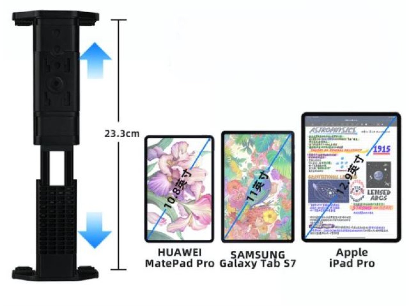 Držák tabletu na dálkový ovladač (natažení pružiny do 23,3 cm)