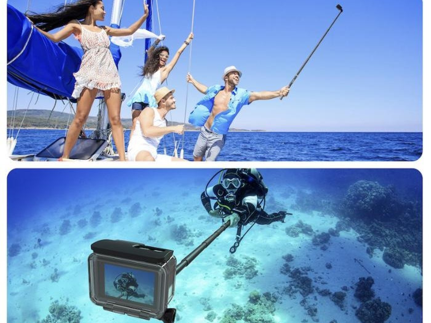 Prodlužující selfie tyč na akční kameru (1,2m)