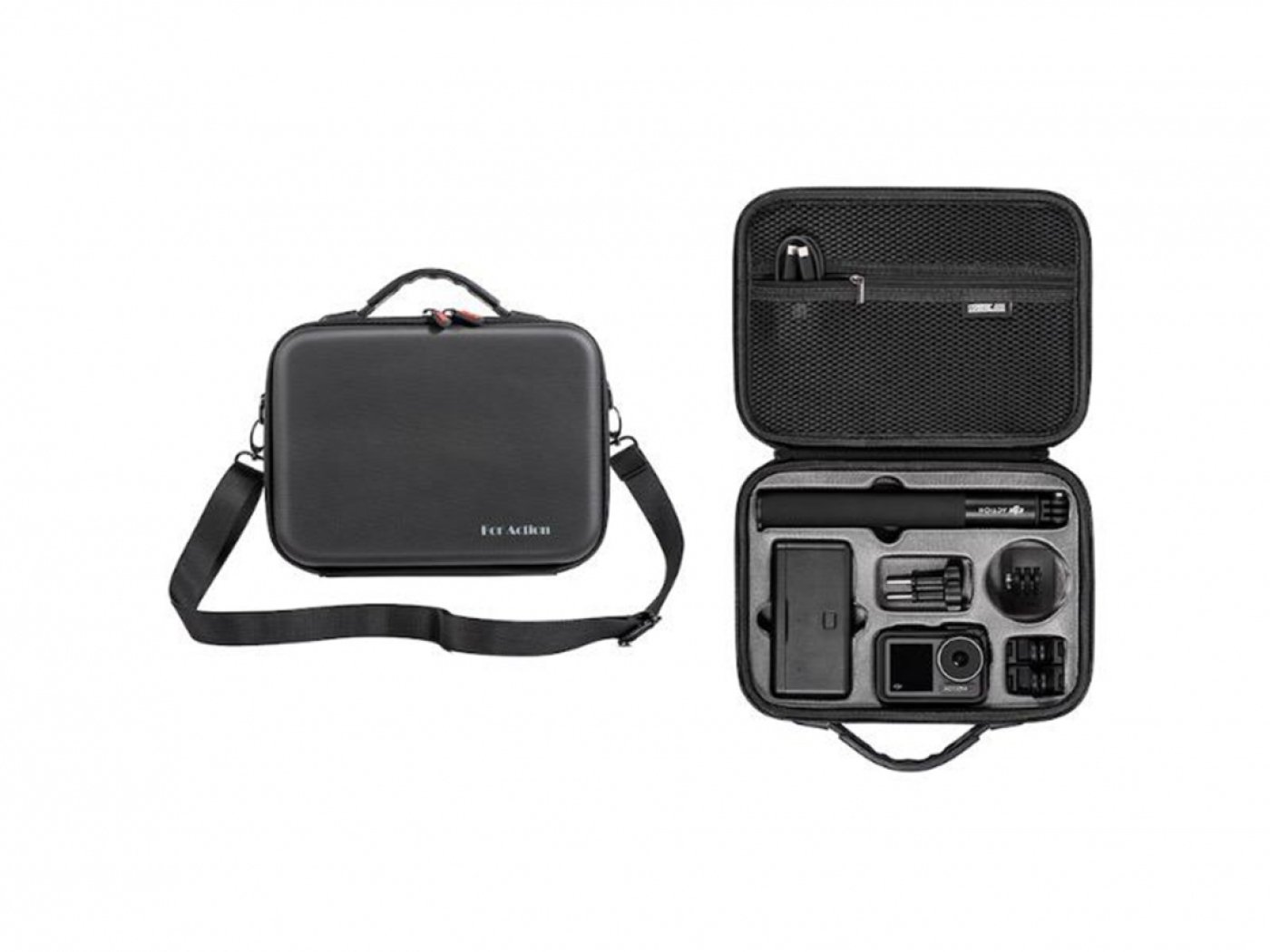 PU pouzdro s popruhem na kameru DJI Osmo Action 3 / Osmo Action 4