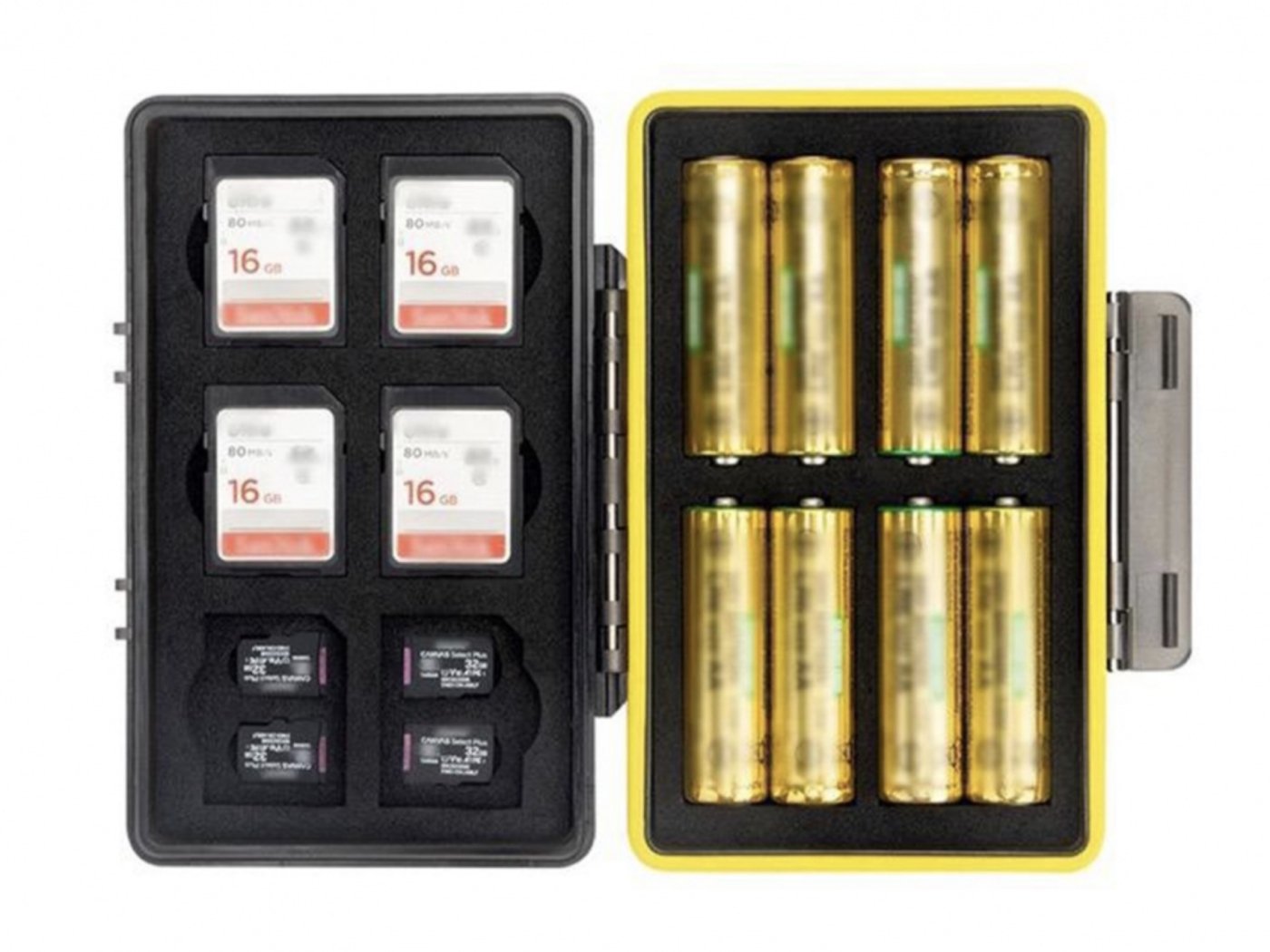 Multifunkční úložný box na baterie a karty