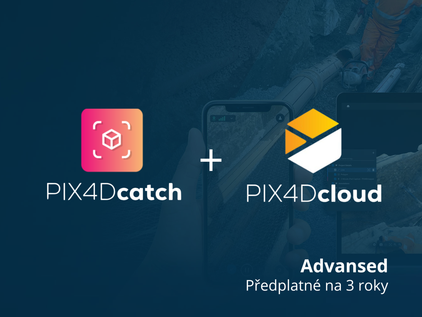 PIX4Dcatch Professional + PIX4Dcloud Advanced - předplatné na 3 roky