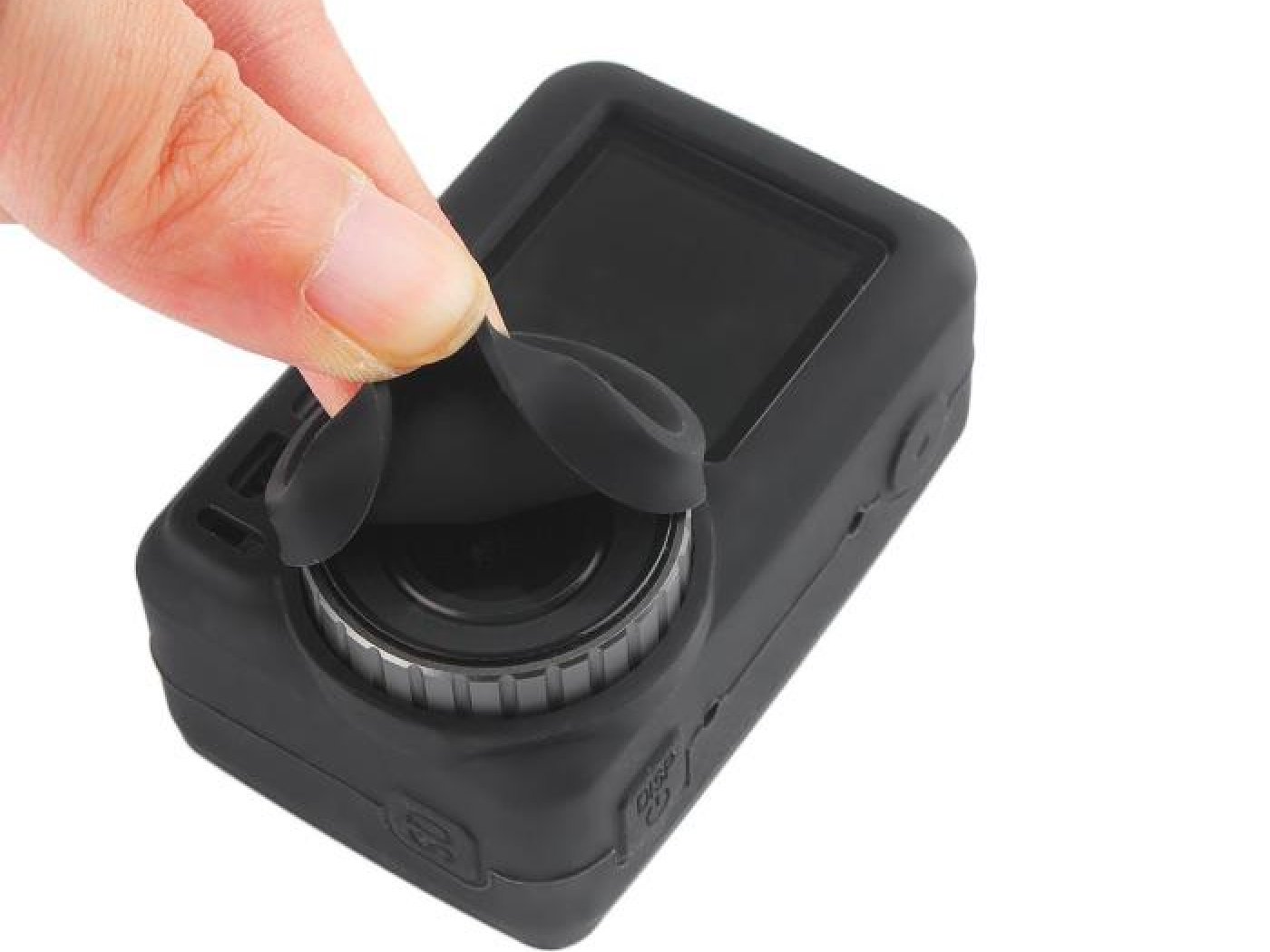 Silikonový obal s krytkou objektivu na DJI Osmo Action - černý