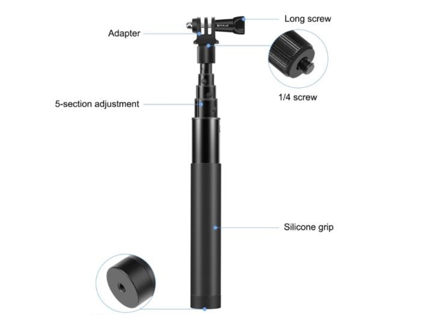 Prodlužující selfie tyč na kameru Insta360 X3 / X2 / One RS (73,5 cm)