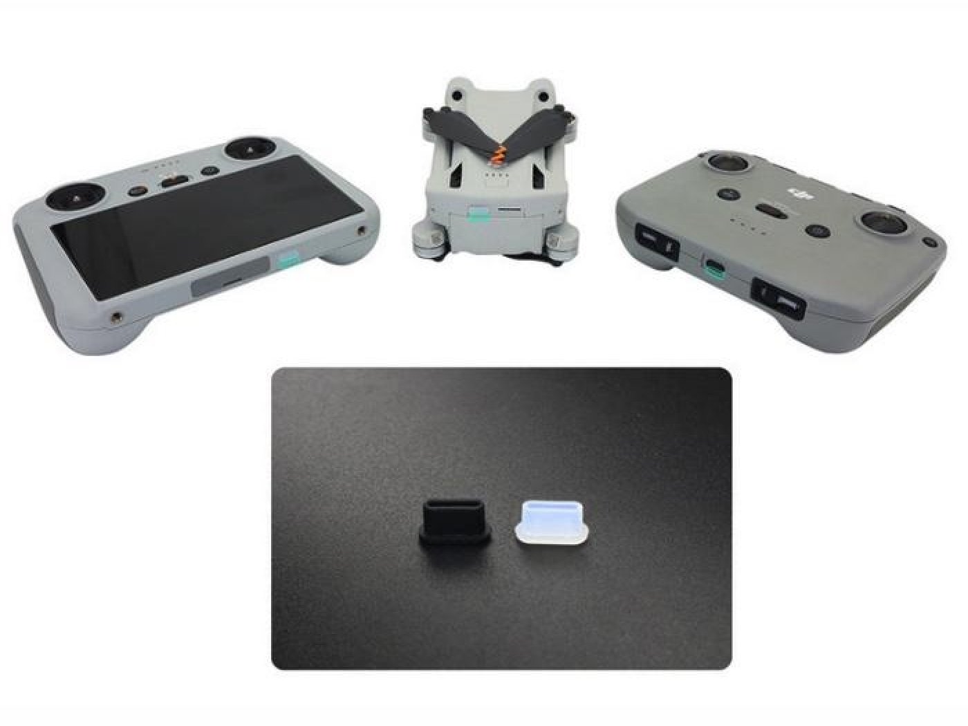 Transparentní protiprachové kryty konektorů na dron DJI Mini 3 / Mini 3 Pro (2ks)