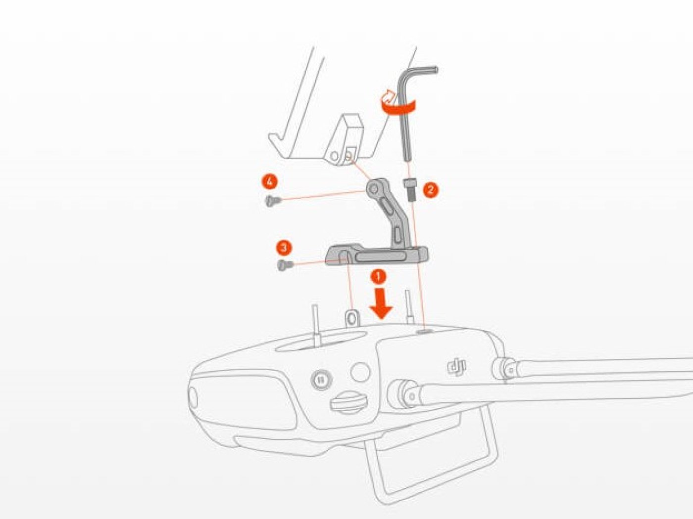 Držák tabletu pro drony DJI Phantom 3 Adv., Pro, Phantom 4 series a Inspire 1 (červený)