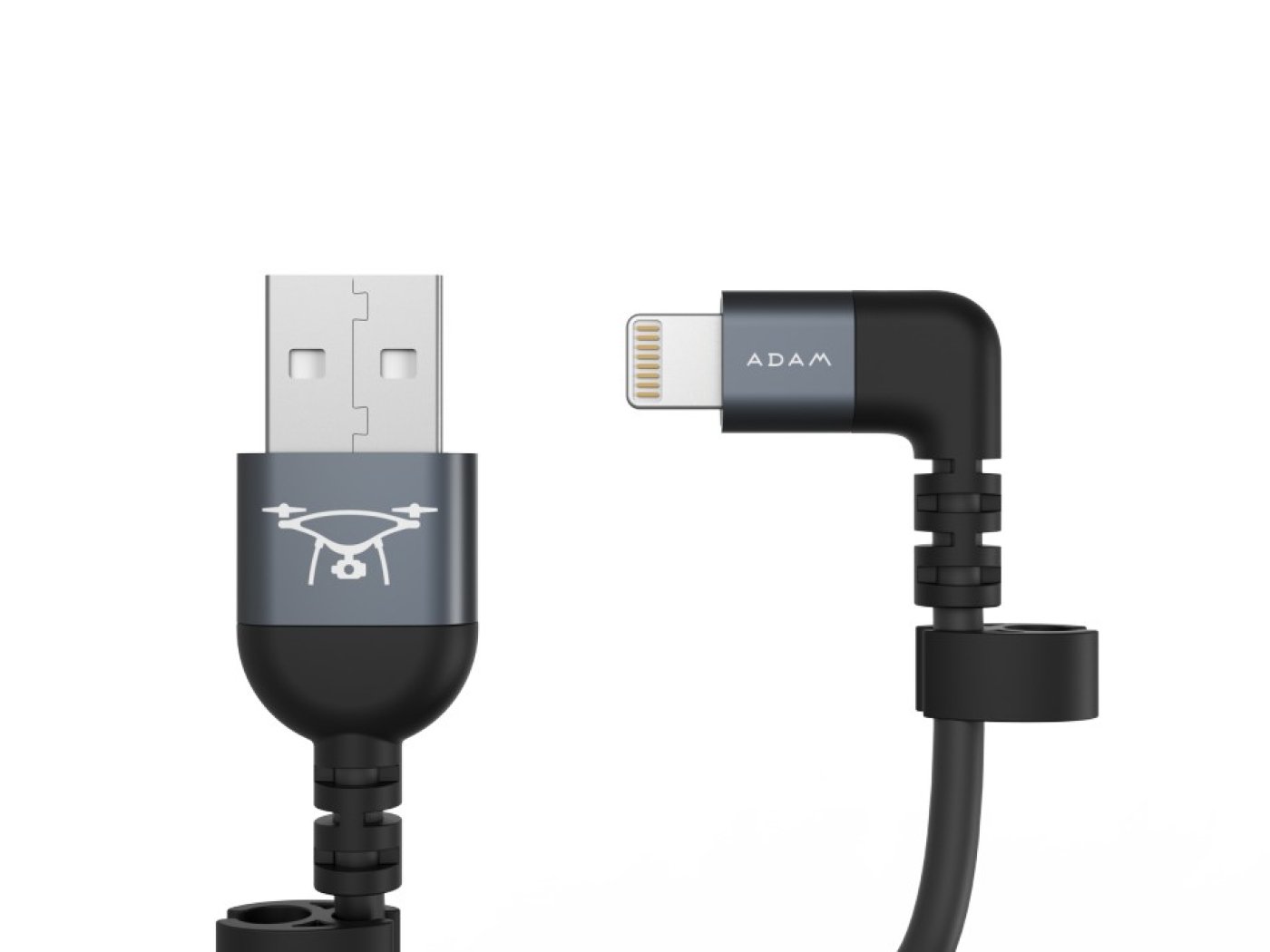 Kroucený kabel lightning/USB-A - 30cm - šedý - L30C