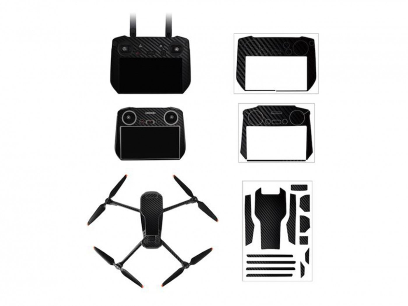 Černý polep na dron DJI Mavic 3 Pro + DJI RC Pro