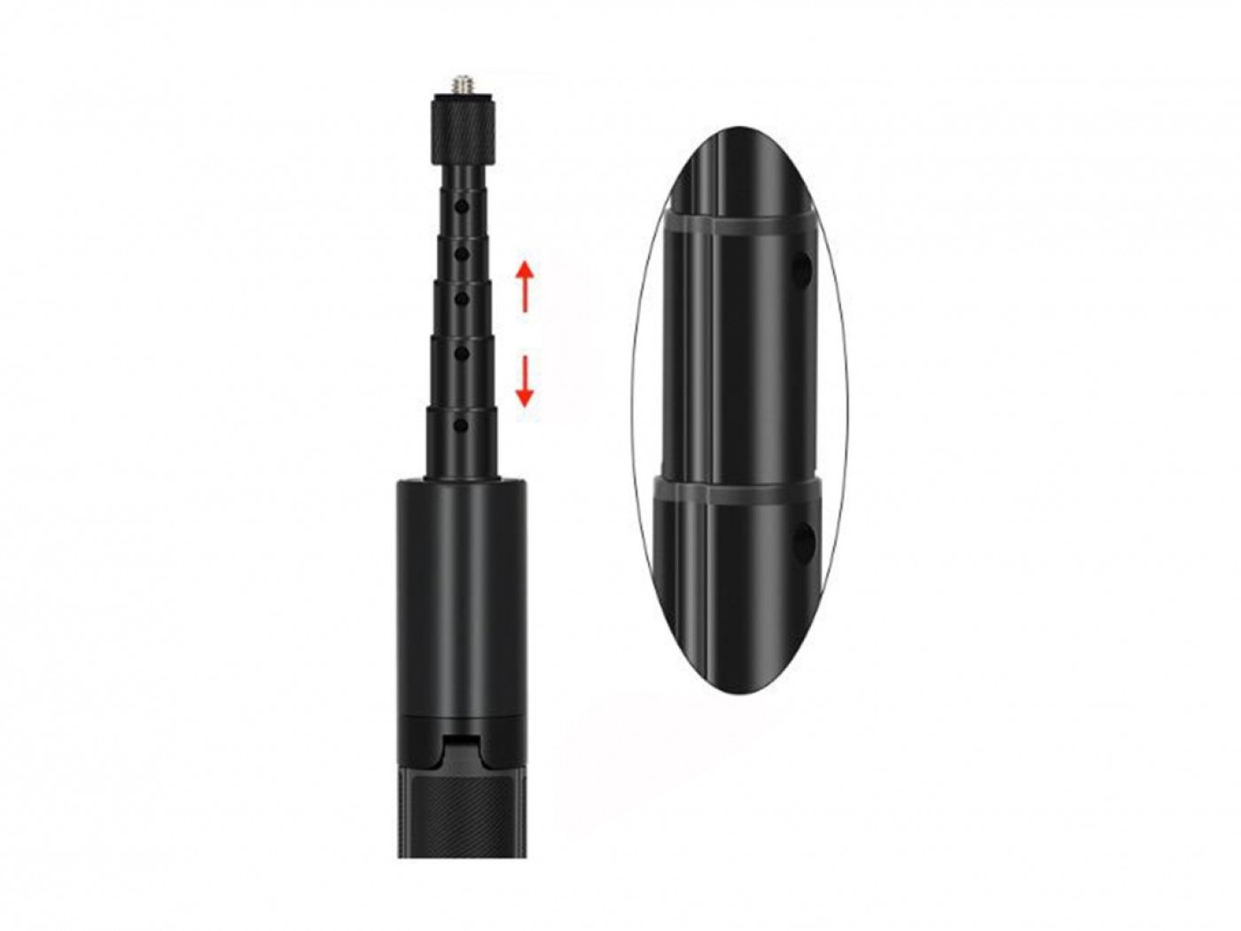 Tripod s prodlužující tyčí na akční kameru