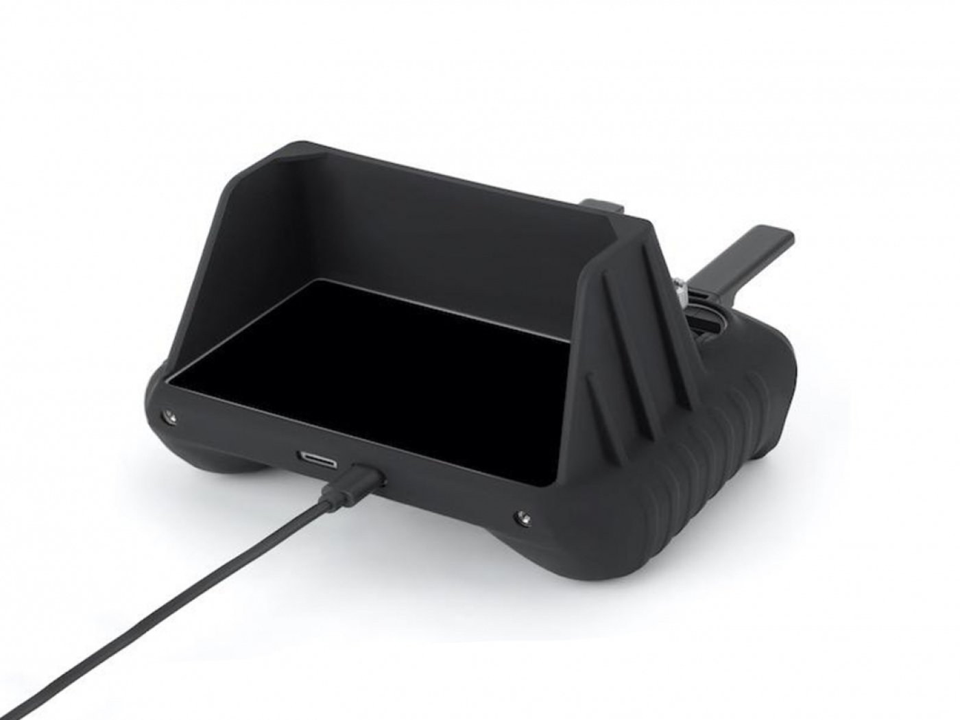 2v1 černý silikonový kryt a sluneční clona na DJI RC 2