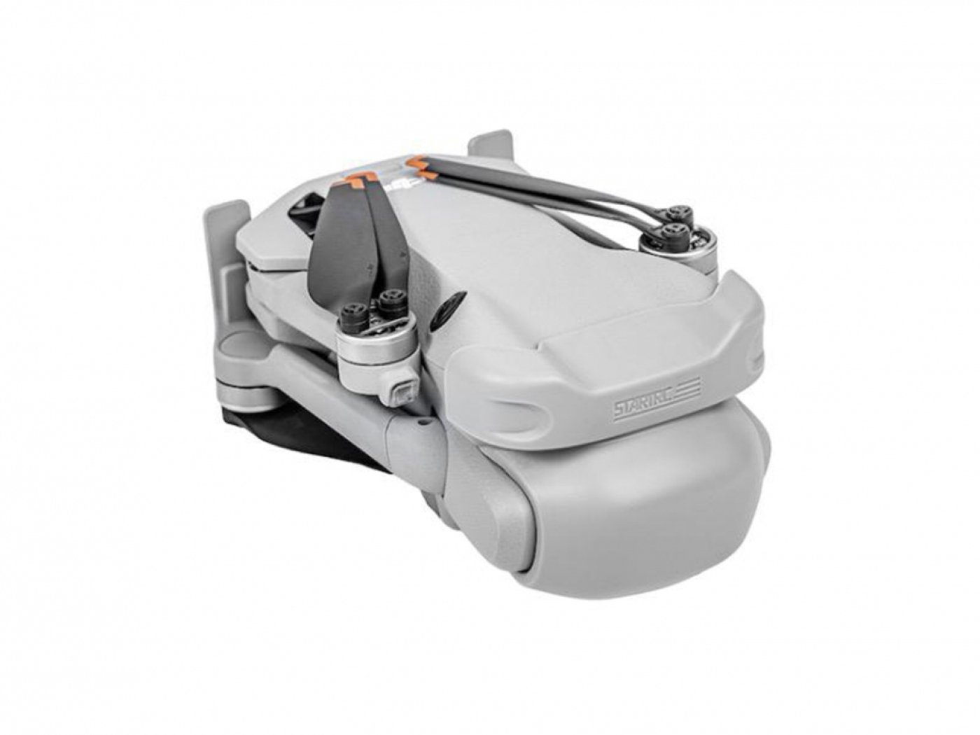 Šedý kryt kamery a předních senzorů na dron DJI Mini 4 Pro