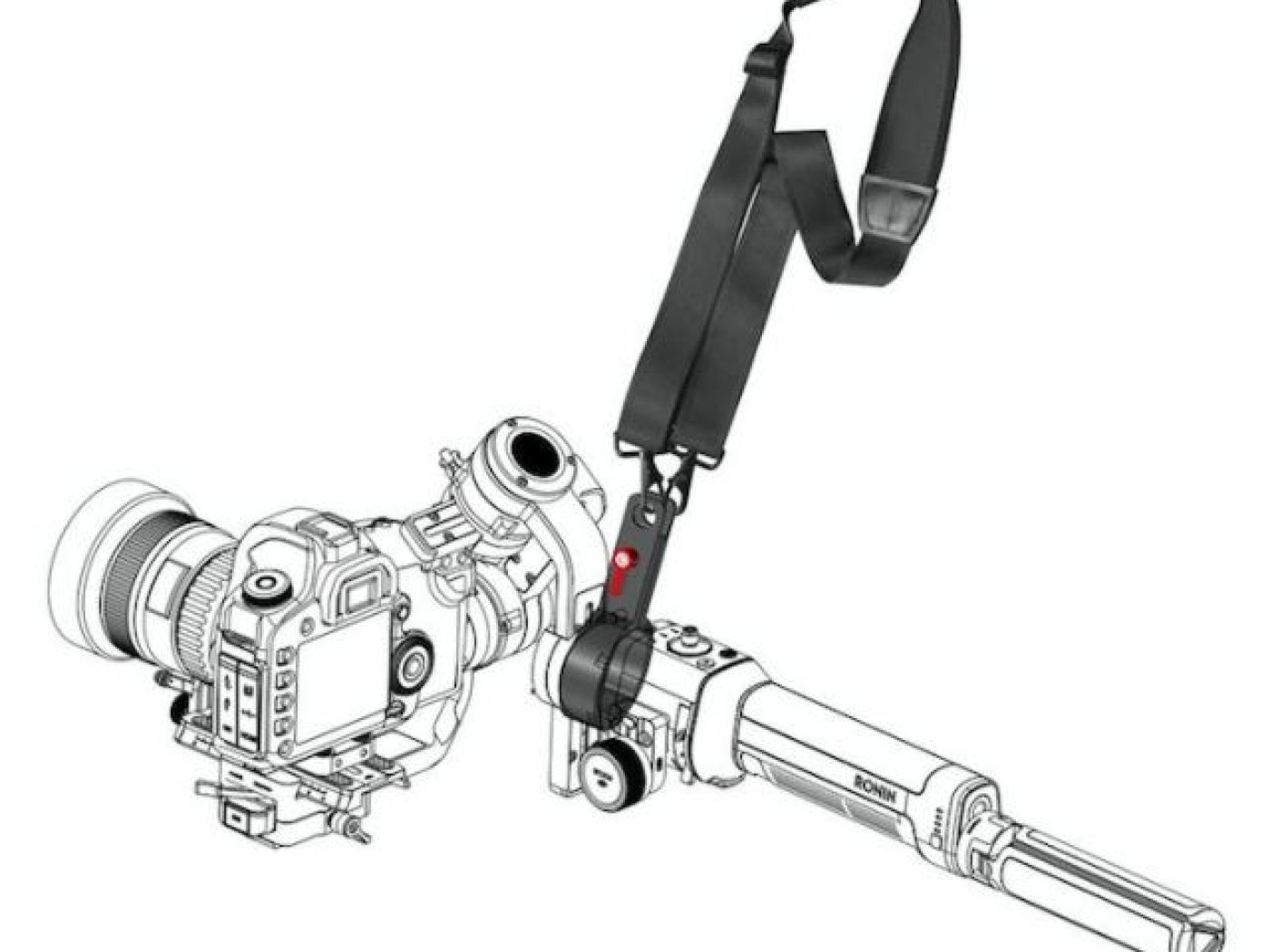 Popruh na krk s adaptérem na stabilizátor DJI Ronin-S