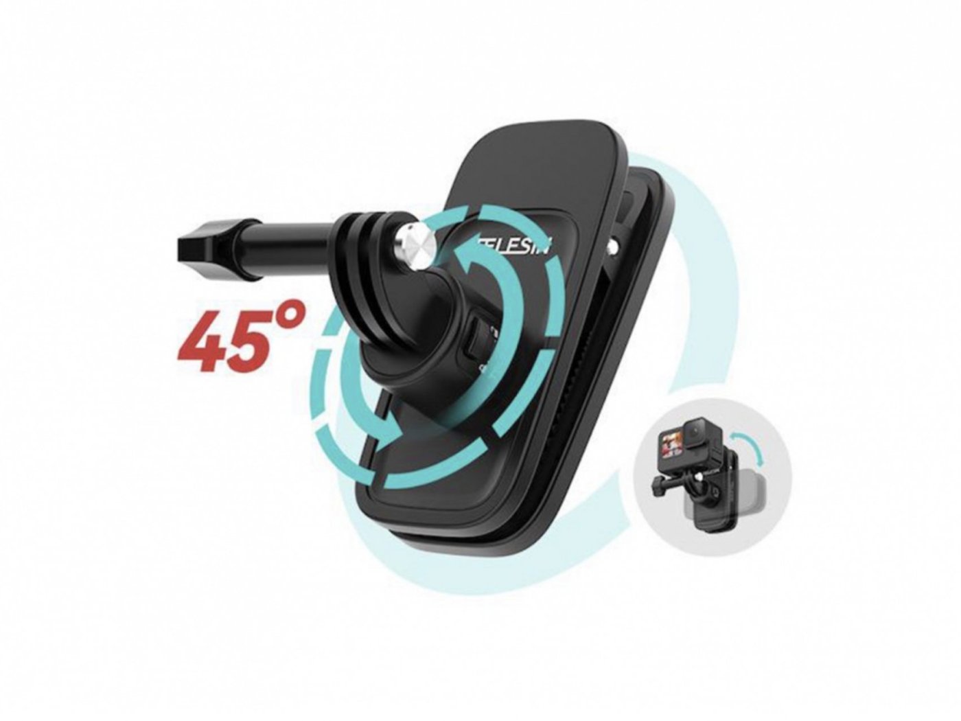 Rychloupínací spona na batoh pro akční kamery