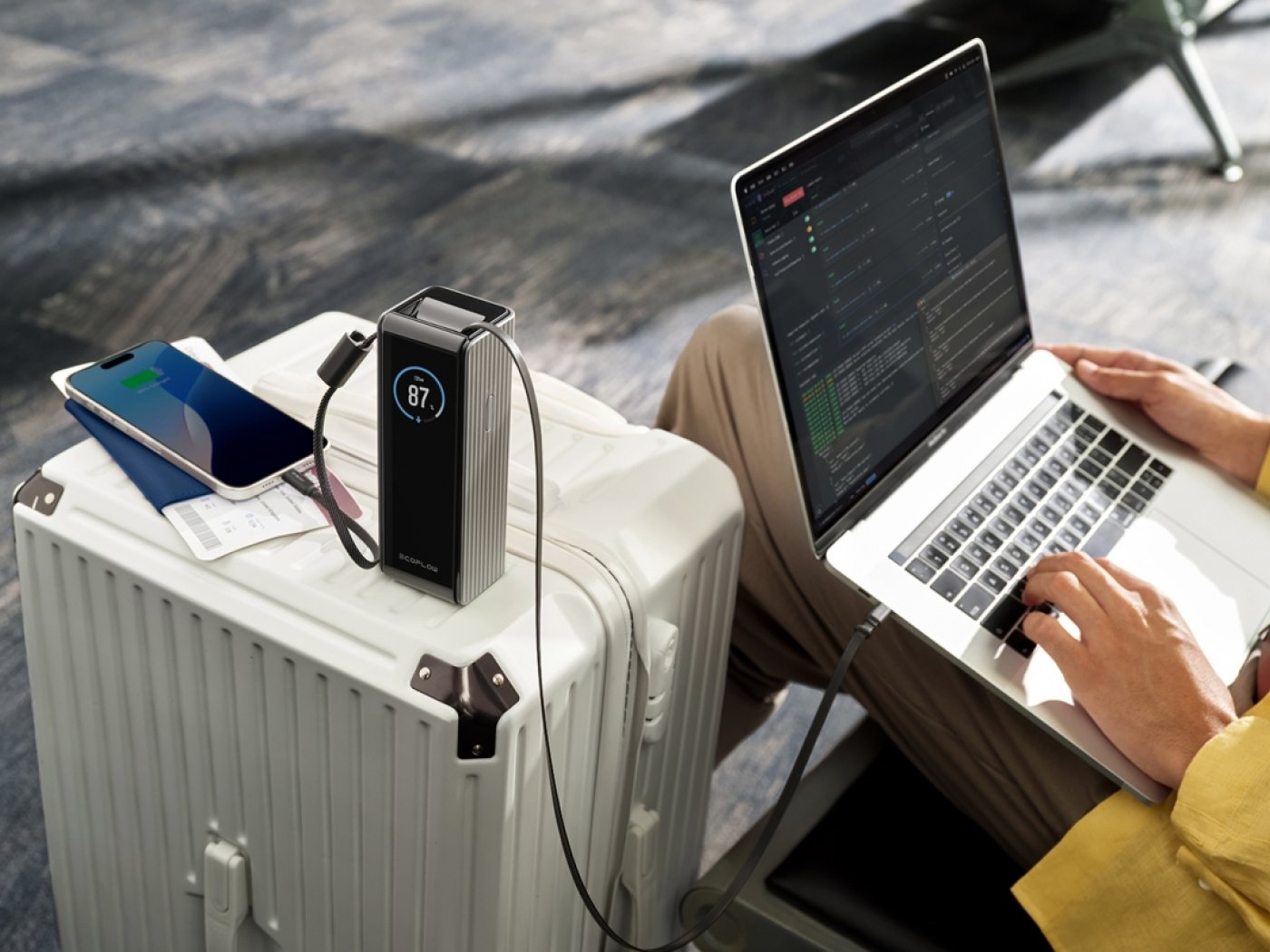 EcoFlow RAPID Powerbanka (25000mAh) - stříbrná + vestavěný USB-C kabel