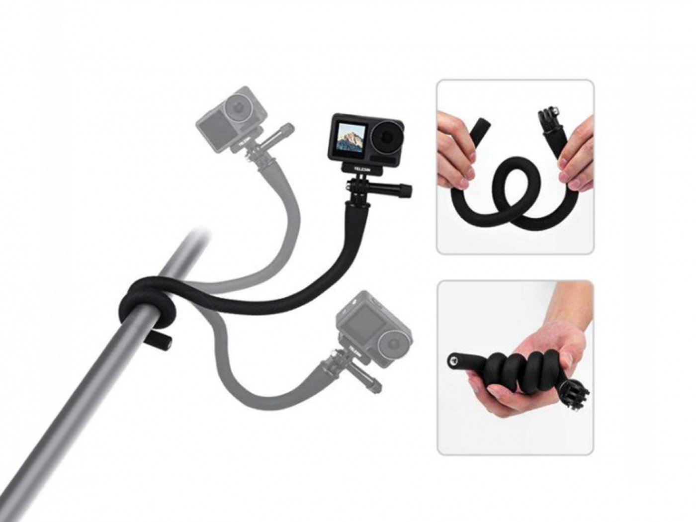 Flexibilní držák pro akční kameru / telefon