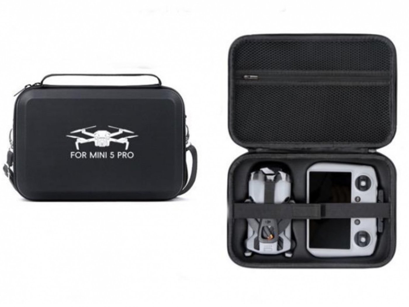 PU pouzdro na rameno na dron DJI Mini 5 Pro s DJI RC 2 - černé