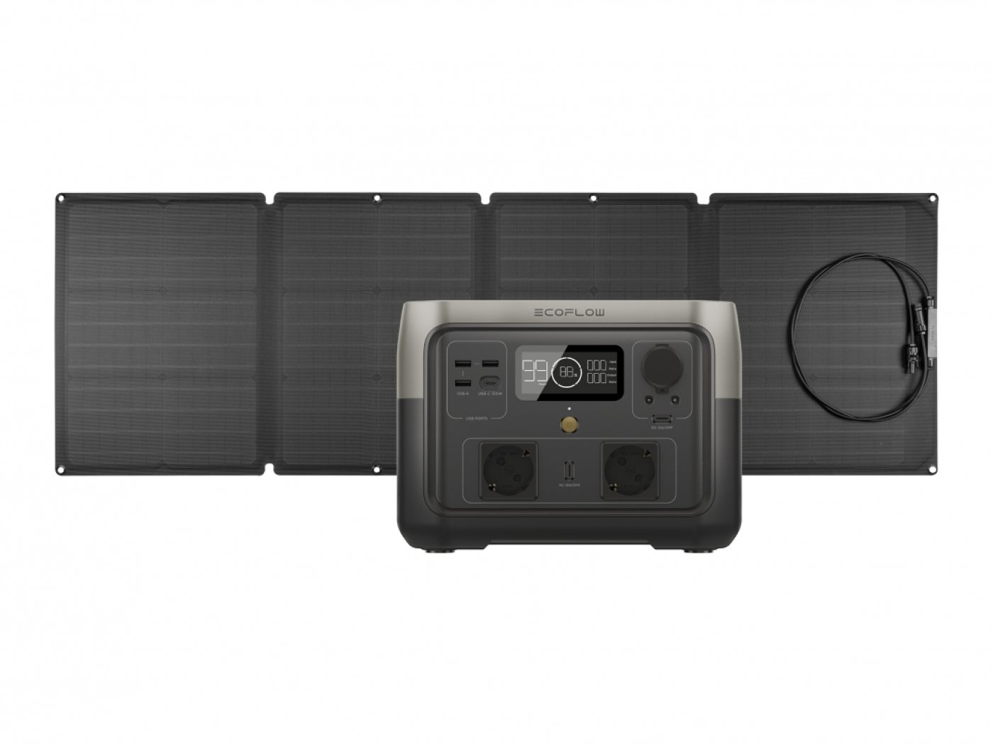 Přenosná nabíjecí stanice EcoFlow RIVER 2 Max + solární panel 110W