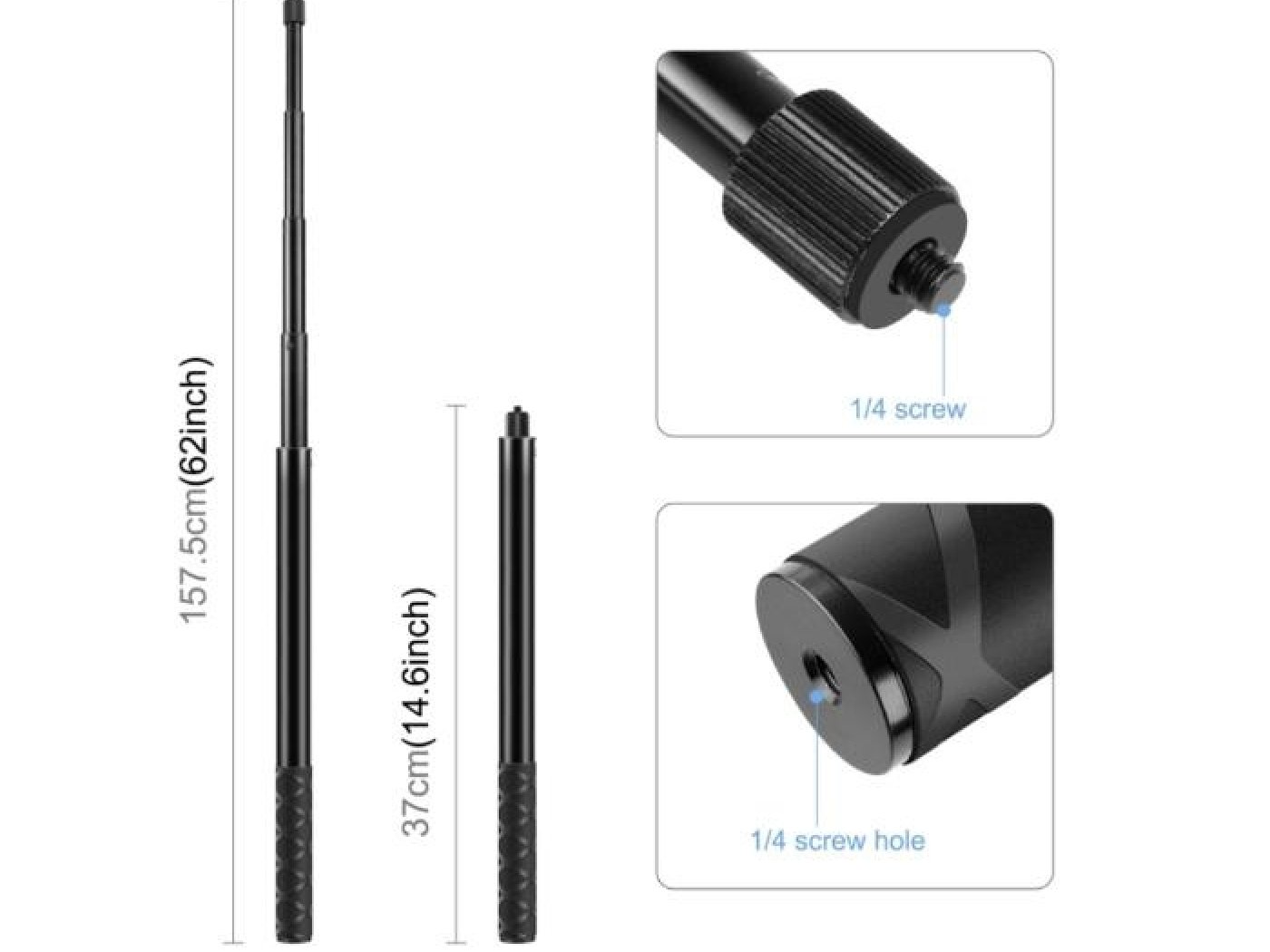 Prodlužující selfie tyč na kameru Insta360 (157 cm)