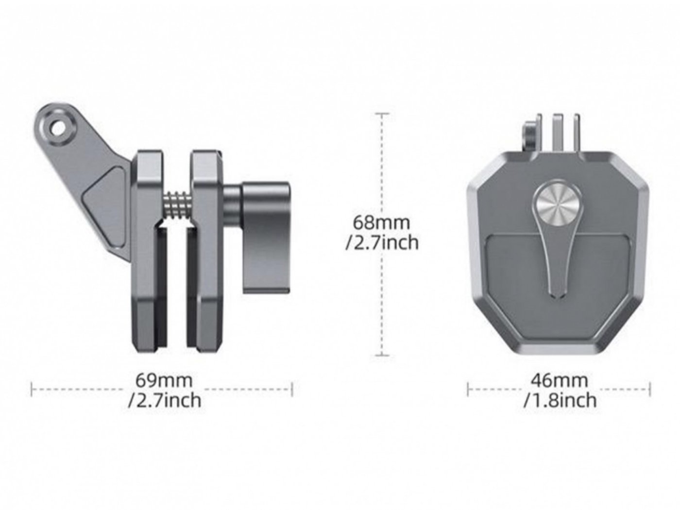 Držák akční kamery z hliníkové slitiny na sklo