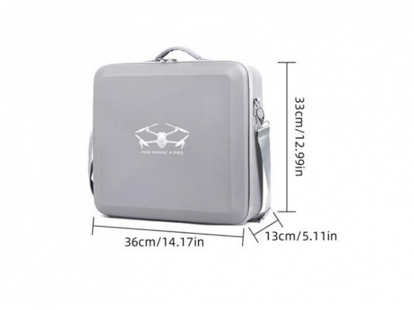 Šedé PU pouzdro na rameno pro dron DJI Mavic 4 Pro